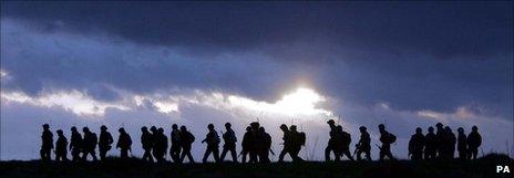 Soldiers in training