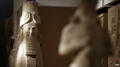 A statue inside the Assyrian Hall of the Iraqi National Museum