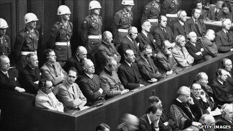 Rudolf Hess at Nuremberg trials