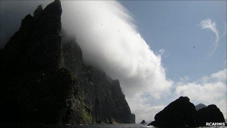 Sea cliffs on Boreray. Image: RCAHMS