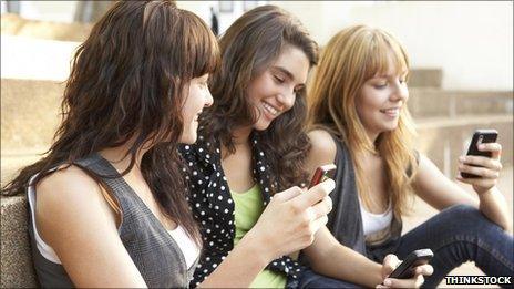 Teenagers with phone
