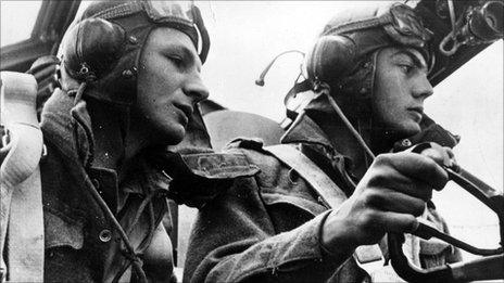 The crew of a Lancaster bomber