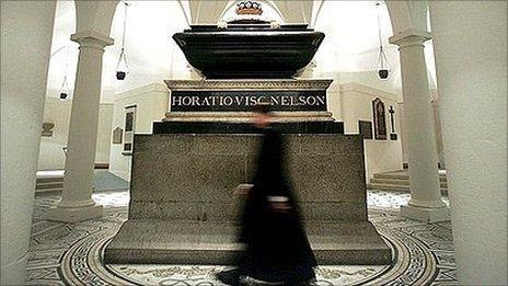 Nelson's crypt at St Paul's Cathedral