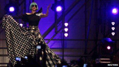 Lady Gaga in concert in Rome