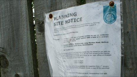 Site planning notice in Welford-on-Avon