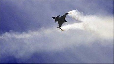 Saab Gripen takes to the air at the Farnborough Air Show, July 17th 2006