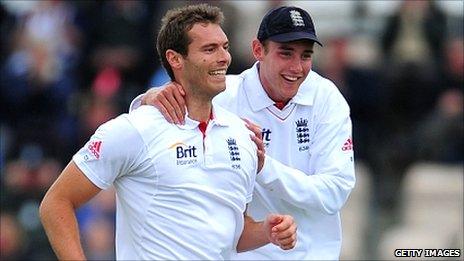 Chris Tremlett with Stuart Broad