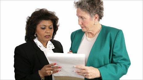 Older woman working in an office environment