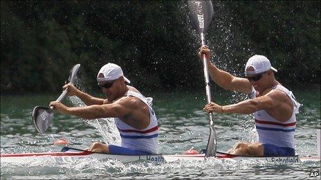 Liam Heath and Jon Schofield compete in the European Championships in Belgrade