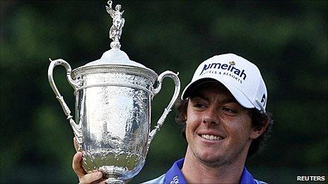 Rory McIlroy with the US Open trophy