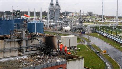 Aftermath of Bacton gas explosion (pic courtesy Health and Safety Executive)