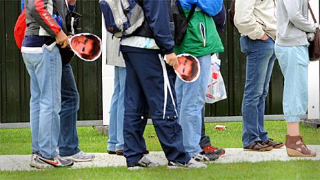 People queuing at Wimbledon