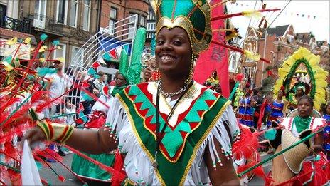 A dancer at Leicester Caribbean Carnival 2010