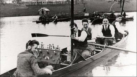 Young men on a boat