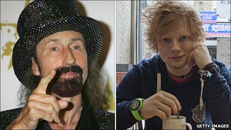 Arthur Brown (left) and Ed Sheeran