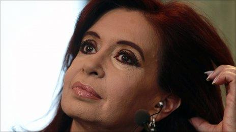 Argentina President Cristina fernandez de Kirchner during a news conference on 13 June