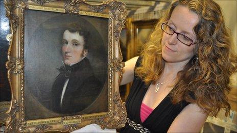 Emma Roodhouse with John Dunthorne Jr's self portrait