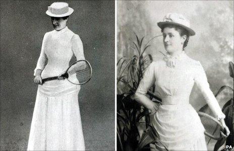 Maud Watson (left) who defeated her sister, Lilian 6/8 6/3 6/3 in the inaugural ladies championship final in 1884