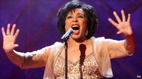 Dame Shirley Bassey performing at the 2011 Classical Brits Awards