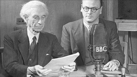 Bertrand Russell, Reith Lecturer 1948 and BBC Talks editor, WM Newton.