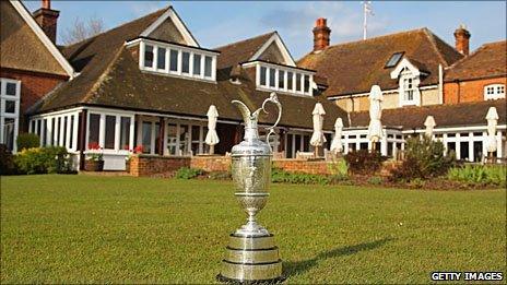 The Claret Jug and Royal St George's clubhouse