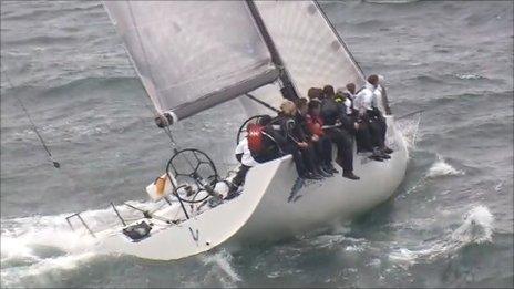 A crew onboard a yacht