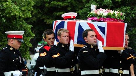 Funeral service of L/Cpl Martin Gill