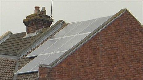 Solar panels on house