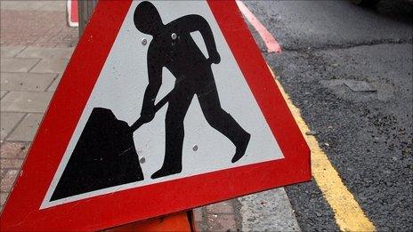 Roadworks sign