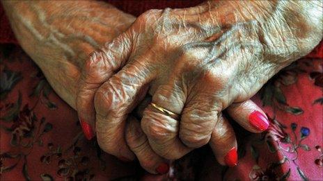 Elderly woman's hands