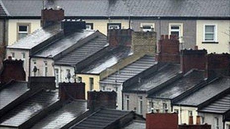 Terraced houses in Newport, south Wales