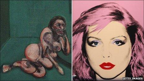 Francis Bacon's Crouching Nude and Andy Warhol's Debbie Harry