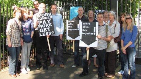 Picket line at Acton High School, west London