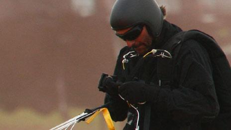 Parachutist at Feshie Bridge. Pic: Andrew Smith