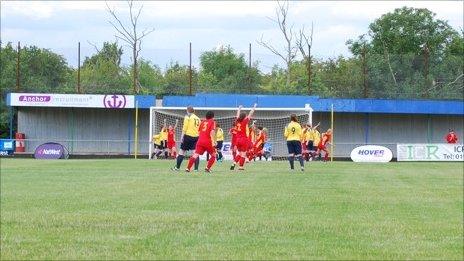 Isle of Man celebrate during their 4-0 win over Western Isles