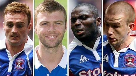 (l-r) Craig Curran, Rory Loy, Francois Zoko and Paddy Madden