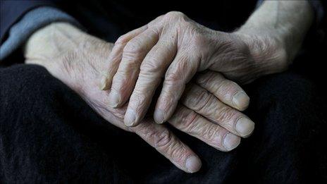 Elderly man's hands