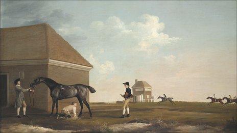 Gimcrack On Newmarket Heath with a Trainer, a Stable-Lad and a Jockey by George Stubbs
