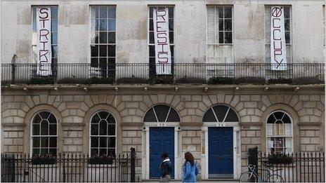 Two adjoining houses, owned by the film director Guy Ritchie in the Fitzrovia area of London, which were occupied by squatters in February 2011