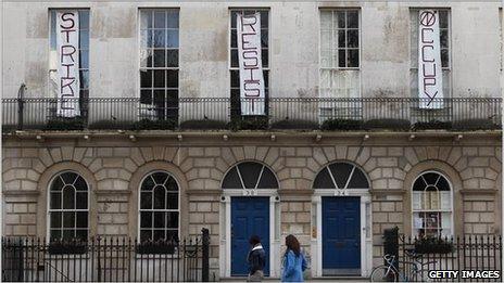 Two adjoining houses, owned by the film director Guy Ritchie in the Fitzrovia area of London, which were occupied by squatters in February 2011