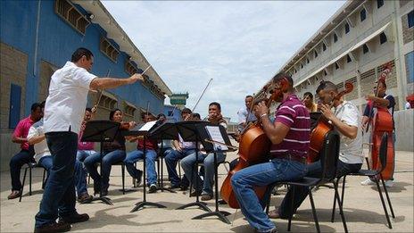 The prison orchestra at Venezuela's Coro prison