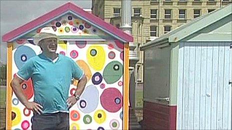 Jeff Allen and his colourful beach hut