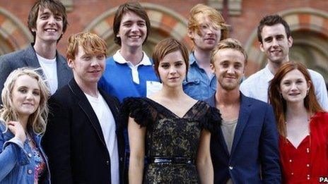 Evanna Lynch, Rupert Grint, Emma Watson, Tom Felton and Bonnie Wright arrive for Cocktails with the Cast of Harry Potter And The Deathly Hallows, Part 2