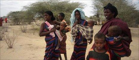 Somali refugees in the bush in Kenya