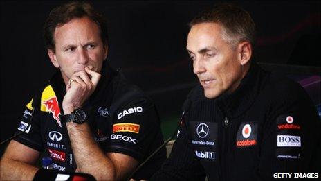 Christian Horner (lefT) and Martin Whitmarsh