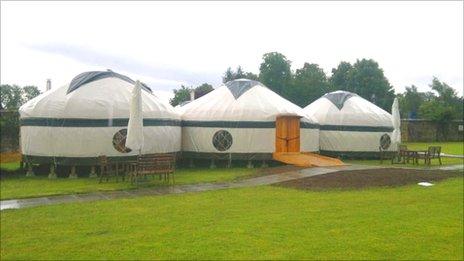 Three yurt pods