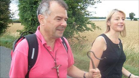 Bishop of Gloucester trekking