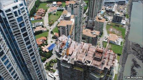 Buildings packed in on Punta Pacifica