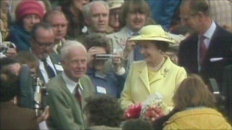 The Queen opening Humber Bridge in 1981