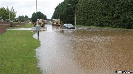 Driver trapped in floods on Barn Church Road, Inverness. Photo by Peter Jolly